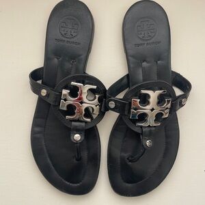 Tory Burch Black/Silver Sandals